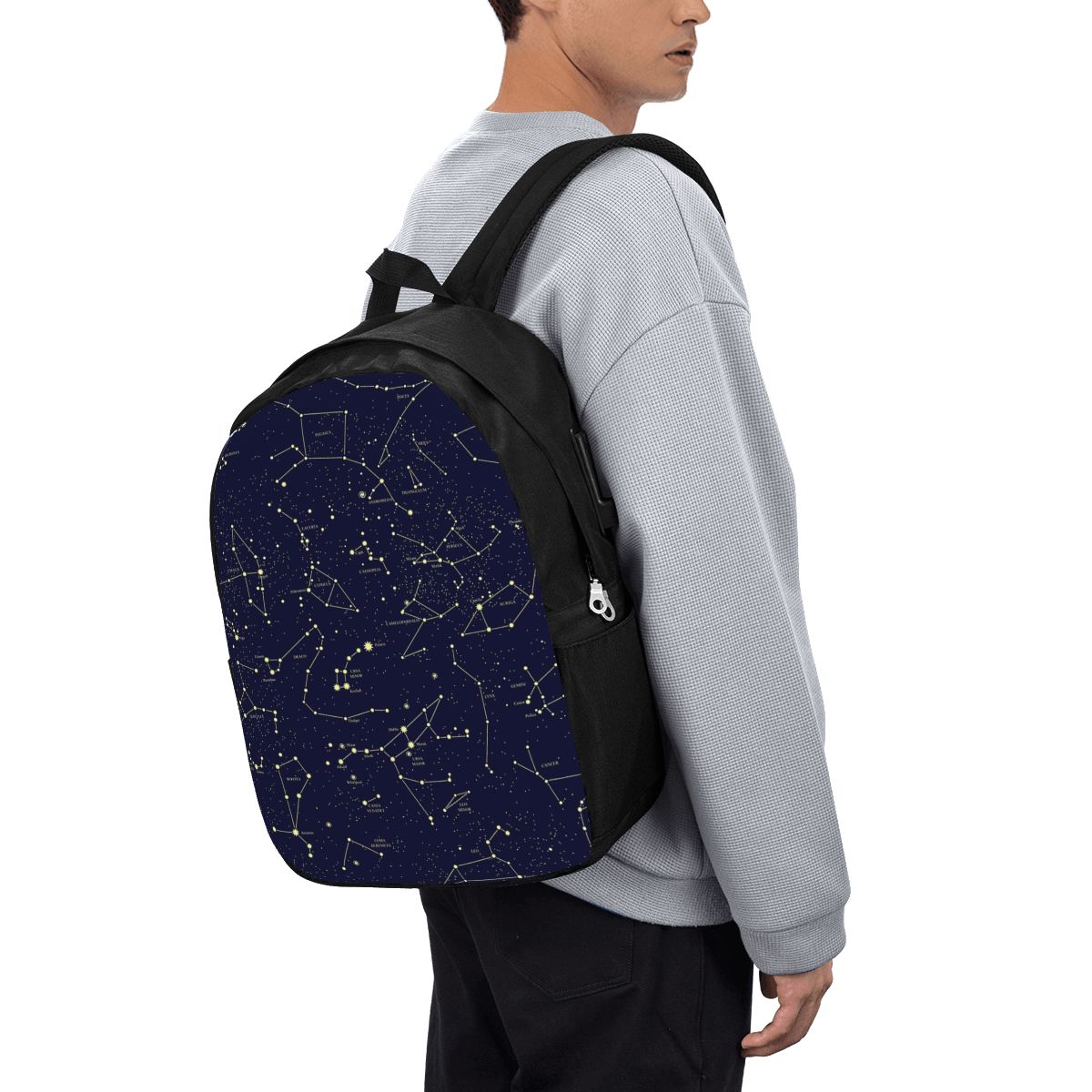 Laptop Bag - Zaino con stelle celesti dorate del