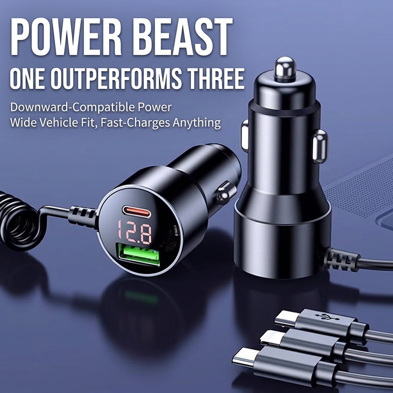 Laptop Charger - Caricabatterie da auto 3 in 1
