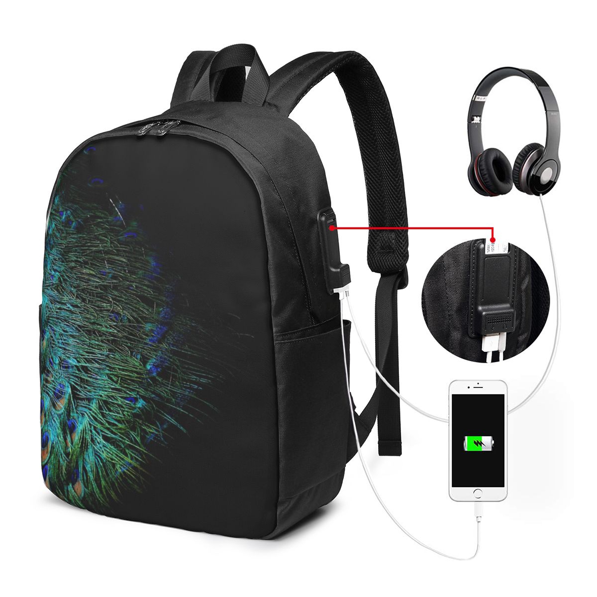 Piume di pavone su uno sfondo  - Laptop Bag recensione e prezzo